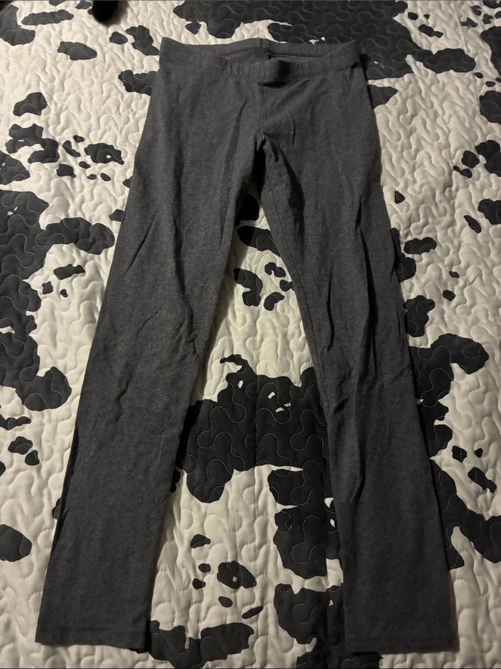 Girls Charcoal Gray Stretch Leggings